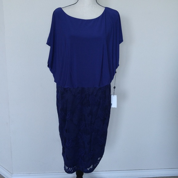 Adrianna Papell | Dresses | Adrianna Papelle Admiral Blue Dress | Poshmark